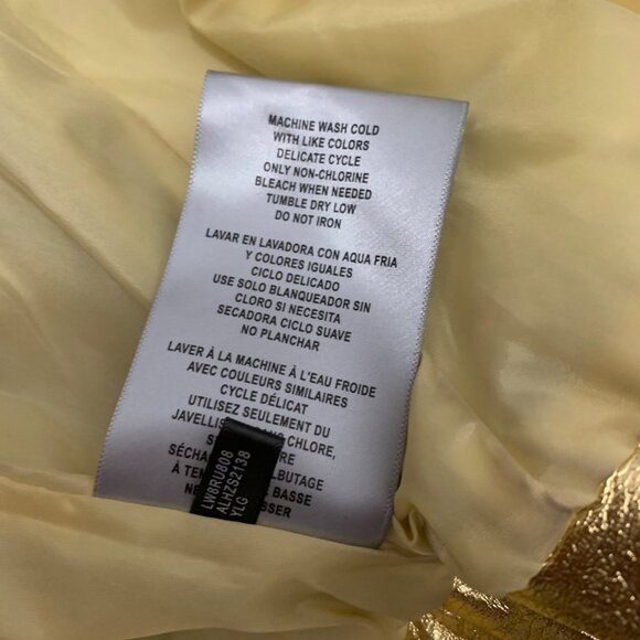 Levis Strauss Metallic Gold Faux Leather Moto Zipper Jacket Womens SZ S EUC - Picture 11 of 11